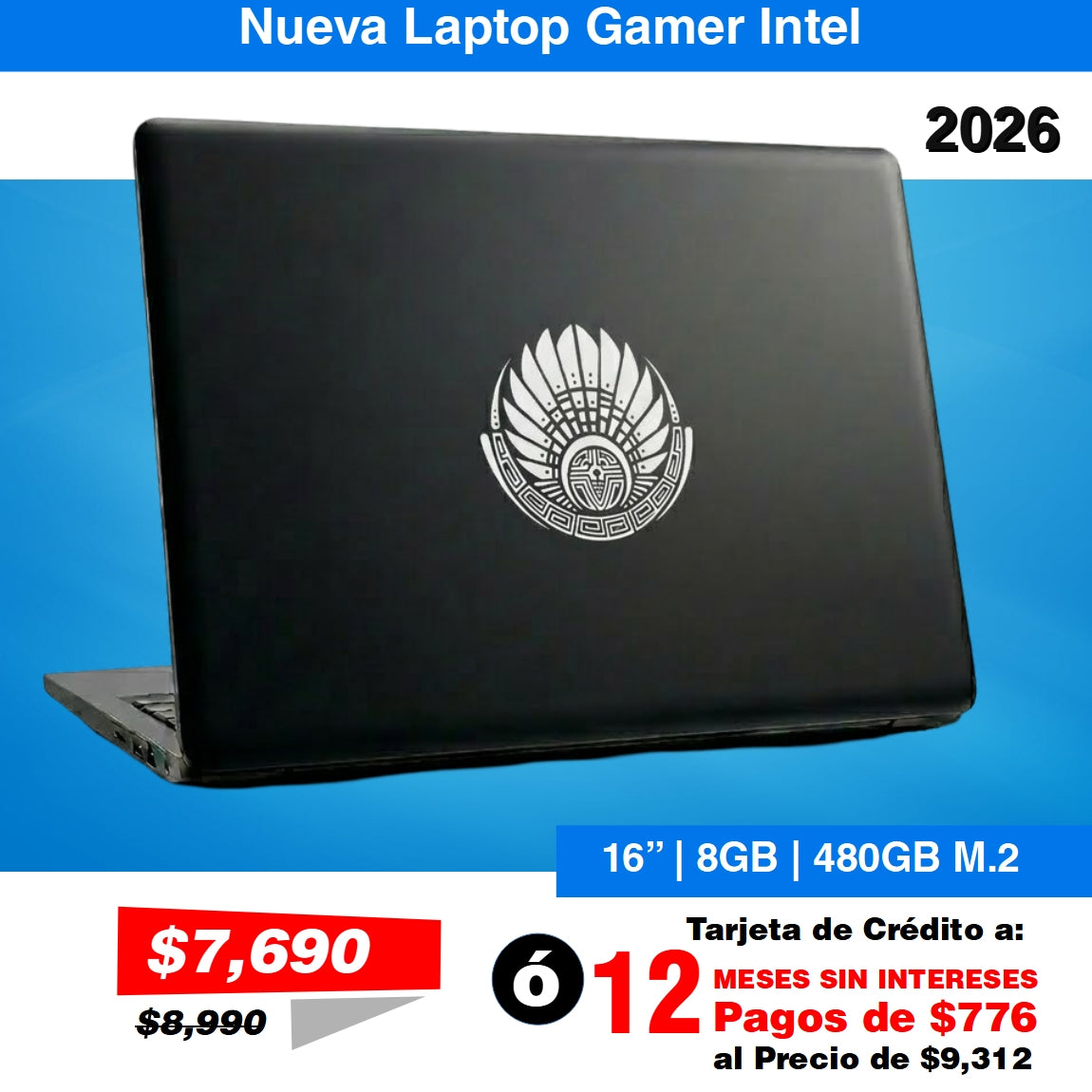 Laptop Nueva Intel Quad Core 16" con 8GB RAM 512GB Almacenamiento 1 Año Garantia + Gratis Mouse
