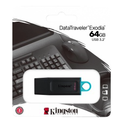 Memoria USB 64GB Kingston - Nuevo, Con Garantia