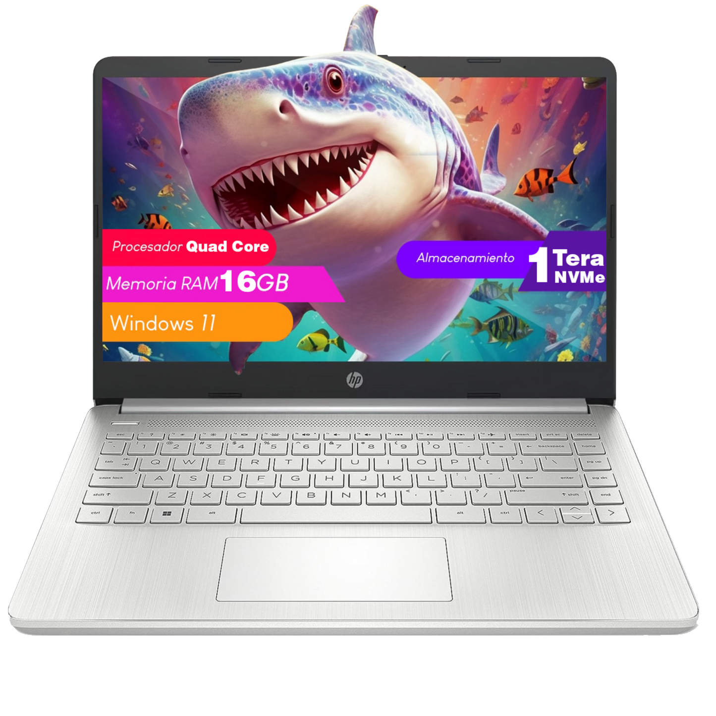 Laptop HP 14" Quad Core Pro 16 GB Ram 1 TERA NVMe 1año Garantia