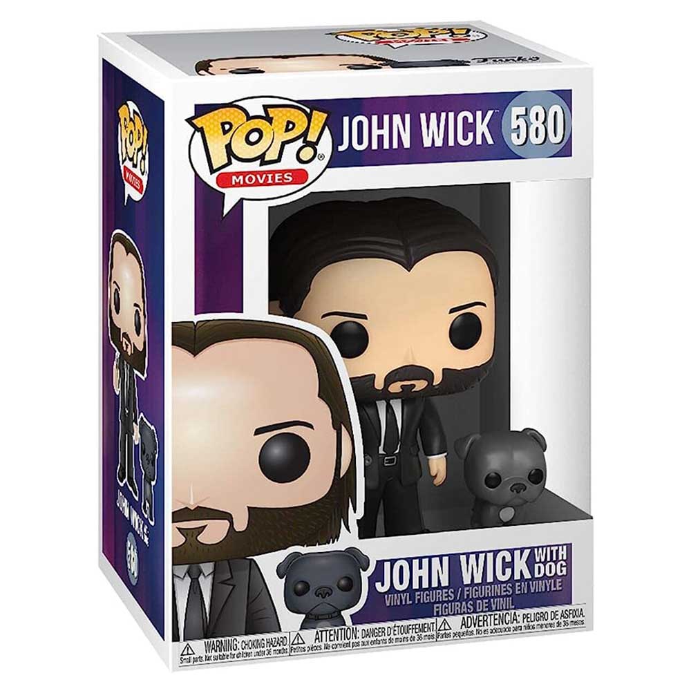 ¡Funko Pop! Movies: John Wick - John en traje negro con su perrito