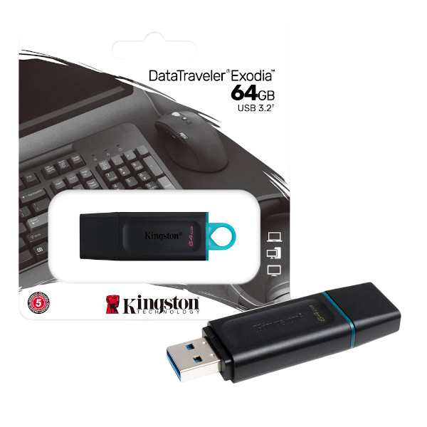 Memoria USB 64GB Kingston - Nuevo, Con Garantia