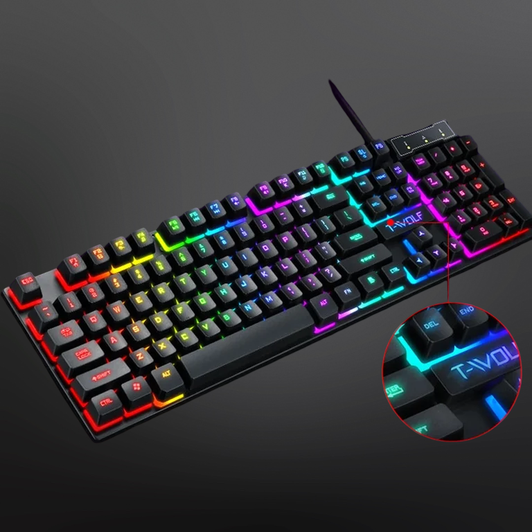 Teclado Gaming TF20 Rainbow Backlit Keyboard - Nuevo 2026, con 1 Año Garantía