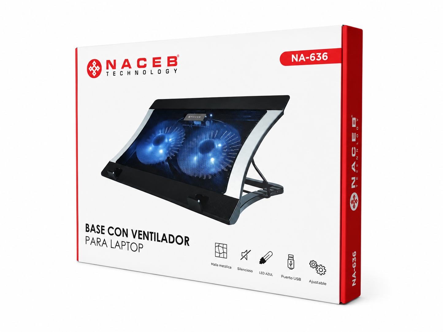 Base Con Ventilador Para Laptop De La Marca: NACEB - Nuevo, Con 1 Año de Garantía