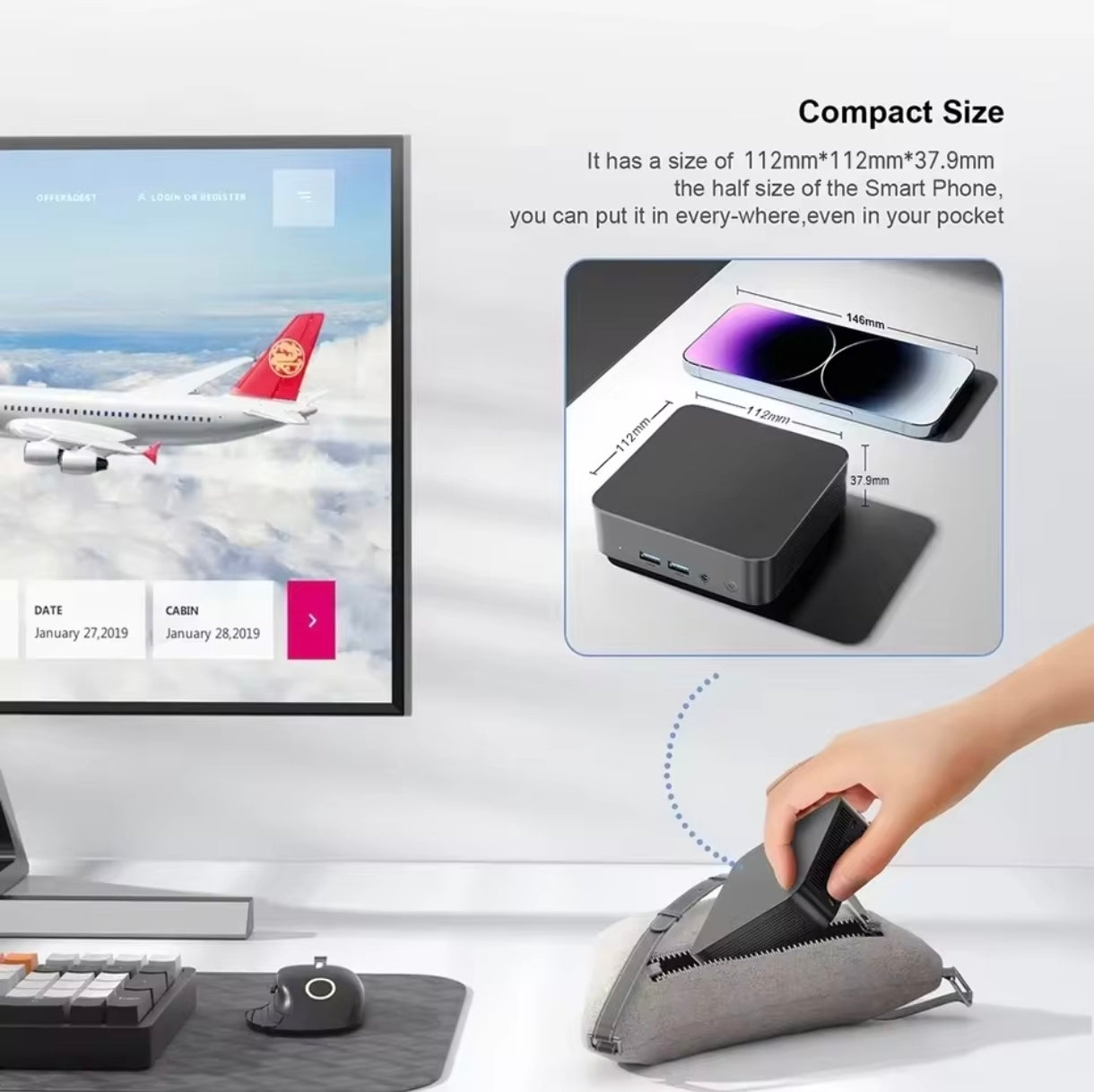 Mini PC Intel i3 6100U – KIT COMPLETO 16GB RAM / 512GB NVMe - Nuevo 2026, Con Garantia 1 Año