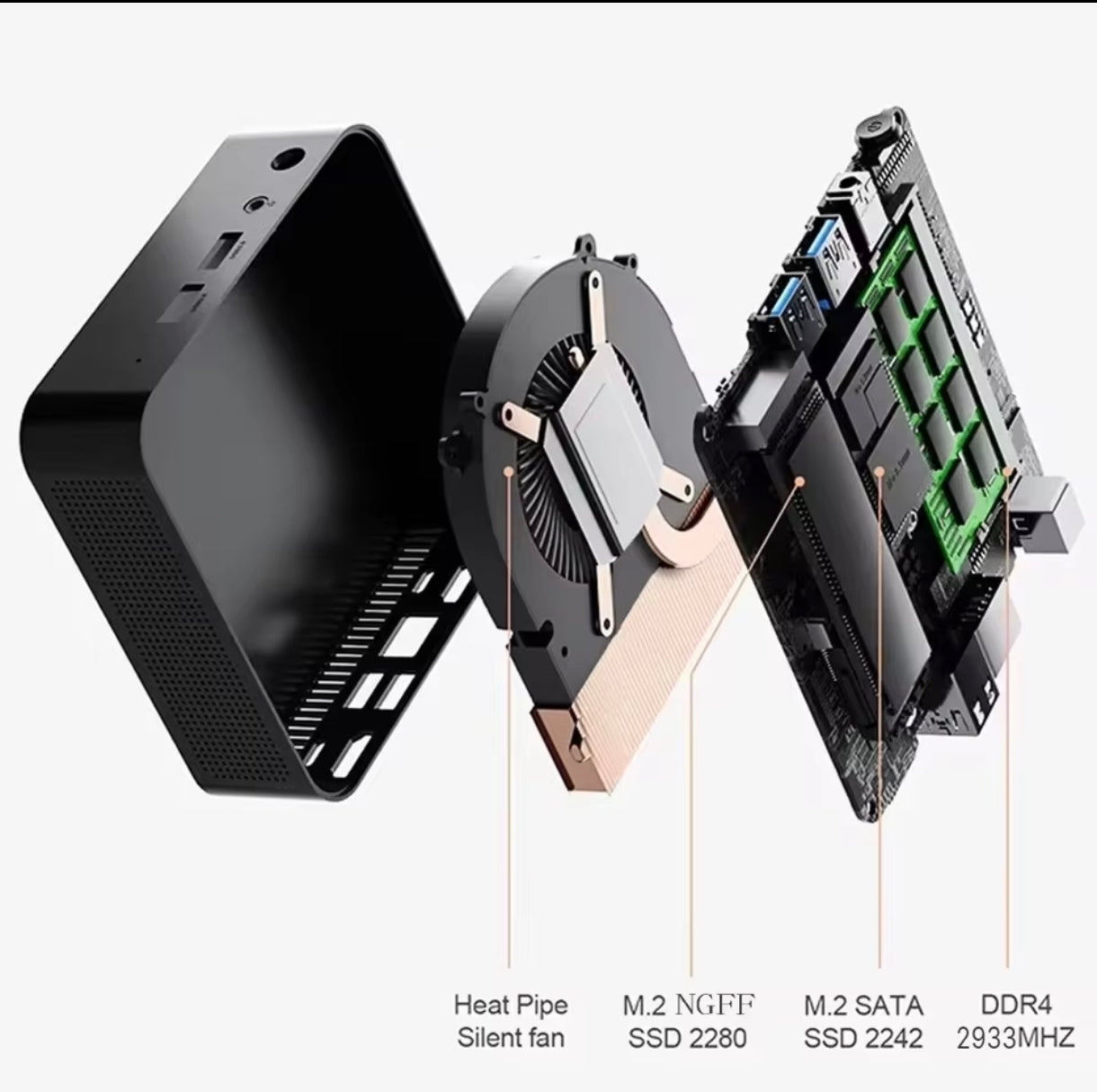 Mini PC Intel i3 6100U – KIT COMPLETO 16GB RAM / 512GB NVMe - Nuevo 2026, Con Garantia 1 Año