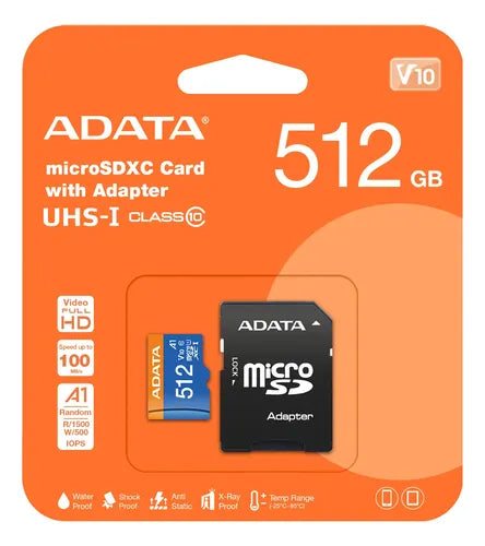 MicroSD Adata 512GB - Nuevo 2026, con Garantía 1 Año