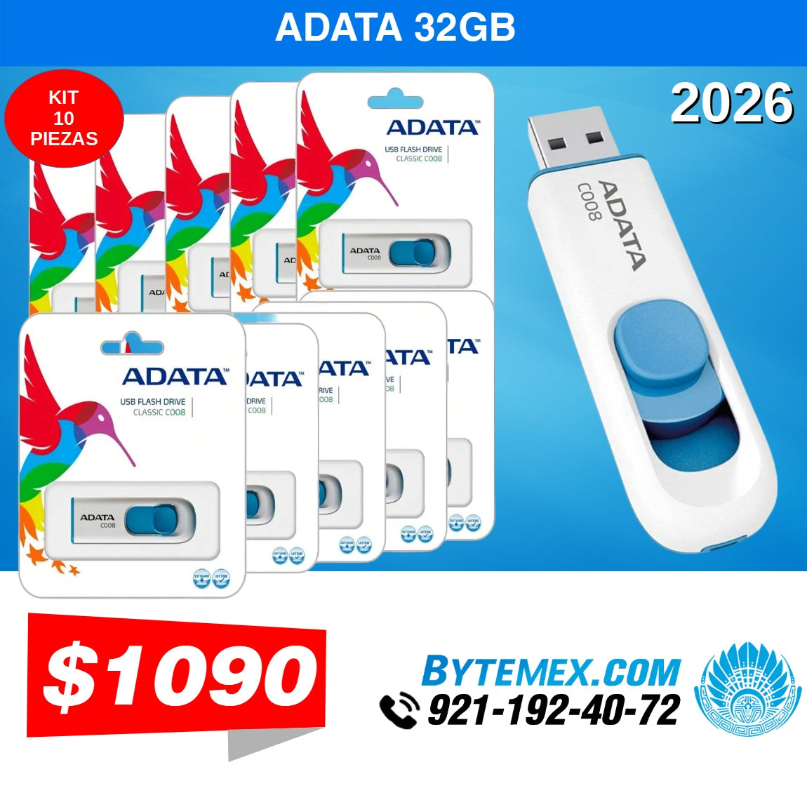 ¡Memorias USB Baratas al Mayoreo desde 10 Piezas!