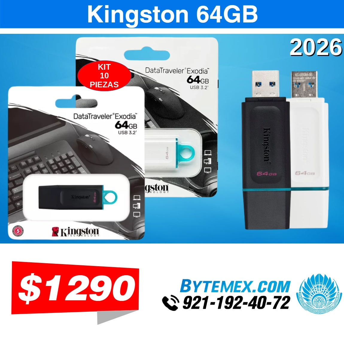 ¡Memorias USB Baratas al Mayoreo desde 10 Piezas!