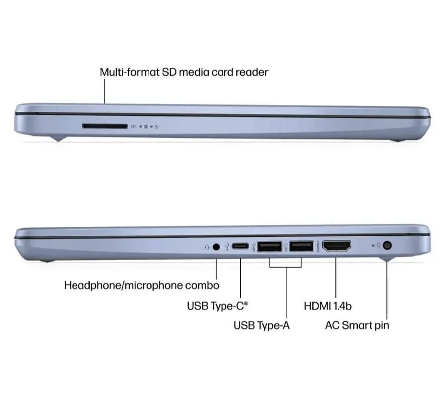Laptop HP Intel N150 – Color Azul - Nuevo 2026, Con Garantía de 1 Año